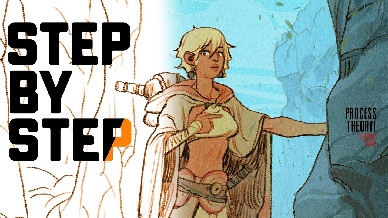 Sketch to Final Fantasy Illustration Process